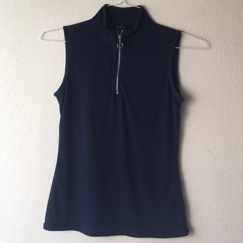 Dark Navy Sleeveless Dress Top